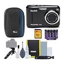Kodak PIXPRO FZ45 Friendly Zoom Digital Camera (Black) Bundle with Photography Cleaning Kit, Camera Case, 32GB Memory Card and High-Performance Ultra Alkaline AA Batteries (20-Pack) (8 Items)