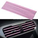 10x Car Accessories Air Conditioner Air Outlet Decoration Strip Cover Pink