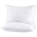 SHERWOOD Pillows Queen Size 2 Pack Hotel Pillow with Cotton Cover and Down Alternative Fiber Fill Bed Pillow for Sleeping (White, Queen)