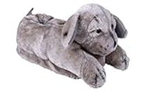 Happy Feet Slippers Gray Puppy Animal Slippers for Adults and Kids, Cozy and Comfortable, As Seen on Shark Tank (Medium)