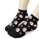 VEELU Custom Socks with Picture,Spring Summer Custom Face Low Cut Socks,Personalized Customized Unisex Funny Crew Sock Gifts for Women Men