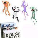 4 Pcs 3D Cartoon Animal Bookmark, Wacky Bookmark Palz - More Fun Reading, Novelty Funny Animals Reading Bookmark Cute Bookmarks