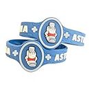 Kids Asthma Band, Kids Medical Wristband - Colorful Asthma Alert Bracelet, Latex Free Asthma Medical Alert for Kids Ages 2+ Asthma Awareness Bracelets Adjustable & Soft (2 Pack"Puffer")