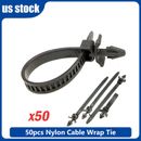 50Pcs Universal Automotive Cable Strap Push Mount Wire Tie Retainer Clip Clamp
