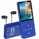 AGPTEK A02 8GB MP3 Player, 70 Hours Playback Lossless Sound Music Player, Supports up to 128GB, Dark Blue