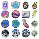 16pcs Clothes Patches, Cute Sew/Iron on Embroidered Applique Appliques, DIY Clothing Accessories for Jeans, Jackets, Canvas Bags, Clothes