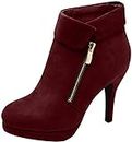TOP Moda George-40 Ankle Wrap Boots, Wine, 7.5