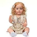 TERABITHIA 22 Inch So Truly Full Body Silicone Vinyl Reborn Toddler Girl Doll Look Real Newborn Princess Baby Dolls Detailed Painting Waterproof Toy for Girls Anatomically Correct