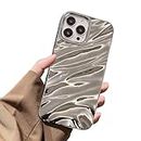 Sayoaho Designed for iPhone XR Phone Case for Women, Cute Luxury 3D Wave Shape Water Ripple Pattern, Soft TPU Shockproof Compatible with iPhone Case (Silver Plating, iPhone XR)
