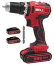 IBELL Brushless Cordless Impact Driver Drill Bm18-60, 20V, 1450 Rpm, Chuck 10 Mm, Li-Ion 1500Mah, 20 Level Torque, 3 Mode Selections With 2 Batteries, (18 Months Motor Warranty), Red