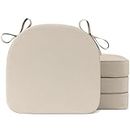 Tromlycs Outdoor Chair Cushions for Patio Furniture Cushions Seat Set of 4 Pads Waterproof 17x16 inch U Shaped with Ties Khaki