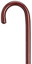 Walking Cane - Mahogany Round nose crook handle hospital cane, ash wood, 1" diameter shaft, 36" long w/rubber tip. Extra sturdy. Available in five colors.