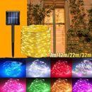 8 Colores LED Cuerda Solar Luces Impermeables Alambre de Cobre Hadas Jardín Exterior