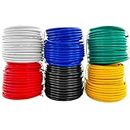 GS Power 14 AWG (American Wire Gauge) OFC Pure Copper Automotive Primary Wire 6 Roll Color Combo (50 Feet Roll, 300 FT total) for 12V Car Audio Video Trailer Harness Wiring (Also in 16 & 18 GA Combo)
