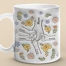Pawfect House You Hold Our Hands Also Our Hearts, Mothers Day Gifts For Mom, Grandma, Personalized 2D Mom Coffee Mug, Mom Birthday Gifts From Daughters, Sons, Mom Ceramic Cup, Best Mom Ever Gifts