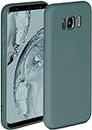 ONEFLOW Custodia morbida compatibile con Samsung Galaxy S8, custodia in silicone con bordo rialzato per la protezione dello schermo, custodia morbida per telefono, Petrol-Verde opaco