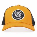 Cappello berretto camionista patch logo gas garage iniziale - senape / nero - stock uk