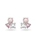 Swarovski Amazon Exclusive Attract Stud Earrings, Pink and White Crystals in a Rhodium Plated Setting