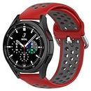 Pakintu 20mm Quick Release Watch Bands Compatible with Samsung Galaxy Watch 42mm/Galaxy Watch 3 41mm/Watch 4/Watch 5 40mm/44mm/Moto 360 2nd Gen Men's 42mm/LG Gizmo Watch/KALINCO P22,Soft Silicone Replacement Straps for Men Women(Red/Grey)