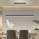 100CM Modern Linear Pendant Light with Remote Control, 10%-100% Dimmable Light Fixture with 1.5m Adjustable Cords for Dining Room Kitchen Island Living Room Restaurant Office…