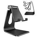 CreaDream Adjustable Cell Phone Stand, Phone Stand, Cradle, Dock, Holder, Aluminum Desktop Stand Compatible with Phone Xs Max Xr 8 7 6 6s Plus SE Charging, Accessories Desk,All Mobile Phones-Black