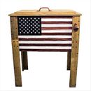 Wooden Patio Beverage Cooler for Porch, Deck Patio Cooler 57 Qt. American Flag