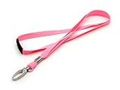 10 Pack Pink Lanyards for ID Badges with Safety Breakaways and Metal Lobster Clips