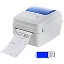 Desktop Wireless Shipping Label Printer Direct Thermal Printing BT+USB Wired Connection All in One Label Maker Support 1D 2D Barcode 123mm Paper Width with Inner Paper Bin for Shipping Tags W-AU-2