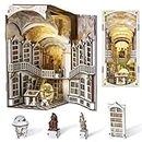 MiniCity Kit Book Nook - DIY Miniature - Maison de poupée - Puzzle 3D en Bois - Serre-livres - Bibliothèque - Décoration Avec lumière LED Pour Adolescents et adultes (Library of Gods)
