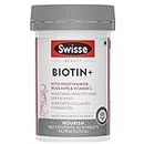 Swisse Biotin+ Boosts Keratin Levels, Reduce Hair Loss and Promote Regrowth with Nicotinamide, Rose Hips & Vitamin C For Healthy Hair, Skin & Nails For Both Men & Women (60 Tablets)