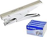 Kangaro HP-45 Desk Essentials All Metal Stapler| With 4 Packet of 24/6 Pins | Sturdy & Durable | Suitable for 30 Sheets | Perfect for Home, School & Office | Pack of 1 | Color May Vary