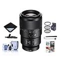 Sony FE 90mm f/2.8 Macro G OSS Lens - Bundle with 62mm Filter Kit, Lens Wrap, Lens Cleaner, Cleaning Kit, Lens Cap Leash - PC Software Package