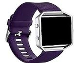 Sago Strap Compatible with Fitbit Blaze, Silicone Adjustable Replacement Sport Wrist Strap Compatible with Fitbit Blaze Small Large Women Men (Large, Purple)