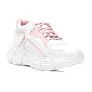 Vendoz Women & Girls White Pink Casual Shoes Sports Shoes Sneakers - 40 EU