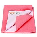 OYO BABY Baby Bed Protector Dry Sheet for New Born Babies (Medium (100cm x 70cm), Salmon Rose)