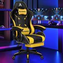 Computer Gaming Chair with Massage Lumbar Cushion and Footrest, Ergonomic
