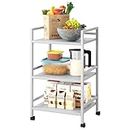 Sedegn Metal Cart, Rolling Utility Cart, Small Metal Utility Carts with Wheels, Multifunctional Esthetician Cart with Storage for Home,Office,Kitchen,Bathroom,Bedroom, Grey/Gray