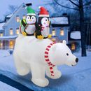 New Inflatable Christmas Santa Giant Polar Bear Xmas LED Outdoor Decorations Au