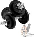 Adjustable Dumbbell Set with Weight Plates/Connector - Exercise & Workout Equipm