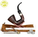 Hungarian Calabash Tobacco Smoking Pipe 5" Sherlock Carved Cherry Wood by Shire