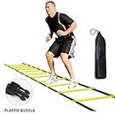 Kxuhivc Ladder for Kids Teens Speed Agility Training Ladders with Carrying Bag 12-Rung Adjustable Jumping Step Rope Exercise Outdoor Athletic Physical Training Football Sports Drills, 12 Rung