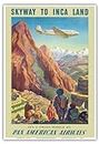Skyway to Inca Land - Peru - Pan American Airways (PAA) - Vintage Airline Travel Poster by Paul George Lawler c.1938 - Master Art Print (Unframed) 13in x 19in