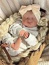 Anano Muñeca Bebé Reborn Silicona Vinilo Cuerpo Completo Niña Ojos Cierrado 48cm, Suave Reborn Baby Recién Nacido Realista Regalo, Puede Baño