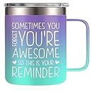 SANDJEST 14oz Coffee Mugs for Women Inspirational Gifts For Her Insulated Coffee Mug with Handle, Travel Coffee Mug Gift Idea for Birthday, Mother's Day