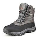 NORTIV 8 Men's Men's Winter Snow Boots Insulated Waterproof Construction Hiking Shoes 160443-M Black Grey Size 10 M US