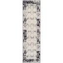 HomeRoots 8' Black And Gray Power Loom Distressed Runner Rug - 9'3" x 12'3"