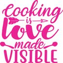 Kochen ist Liebe gemacht sichtbar Wandaufkleber Aufkleber Zitat Küche Backen Wohnkultur