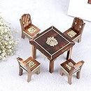 Crafts Collection Store Wooden Cute Dollhouse Table and 4 Chair Set Only for Kids Toys
