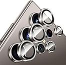 VONZEE for Samsung Galaxy S24 Ultra Camera Lens Protector, Scratch-Resistant Ultra-Thin Tempered Glass with Aluminum Edging, Galaxy S24 Ultra Case Friendly, Set of 1 | Titanium Grey