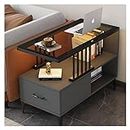 TOMYEUS CYKD-777 Mesa de Centro Nightstand with Storage Shelf, End Table, Side Table with Drawers Storage Cabinet for Small Spaces Bedroom, Living Room,Sofa Side Mesa de té (Color : Negro)